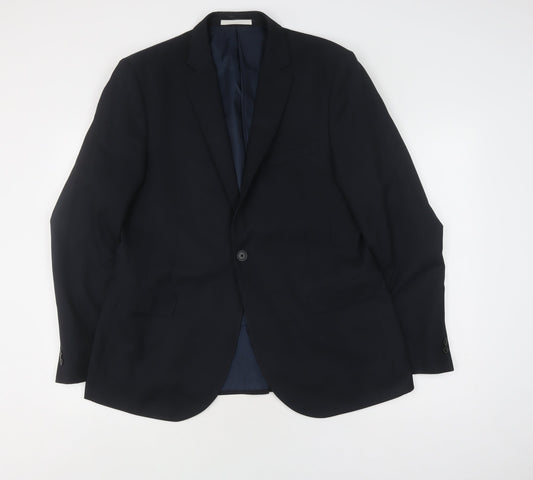Moss London Men's Blue Blazer 42R Skinny Fit