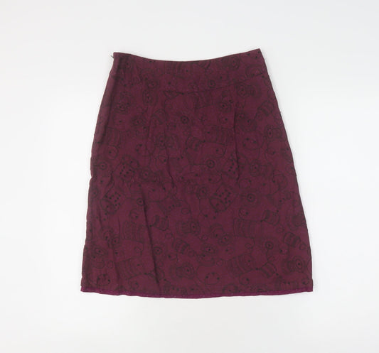 White Stuff Women's Purple Pencil Skirt UK Size 8