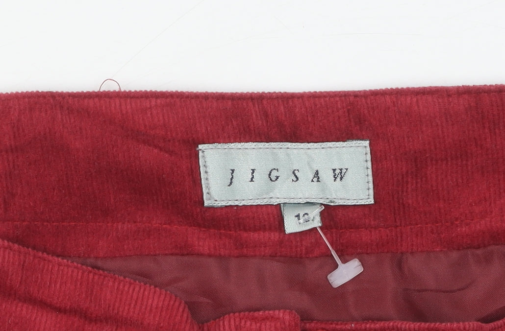 Jigsaw Women's Red Corduroy Pencil Skirt Size 12