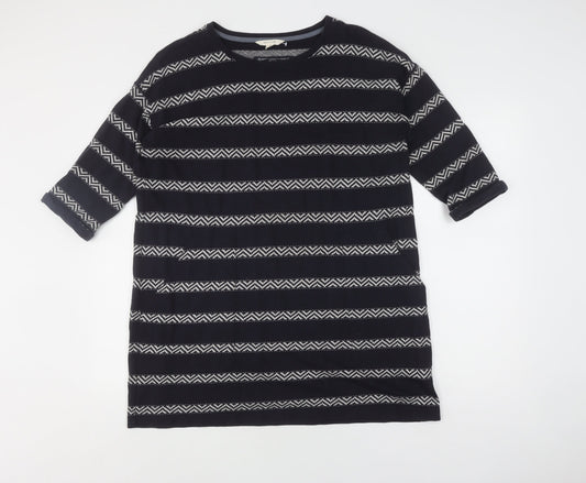 White Stuff Women's Black Striped Pullover Jumper Size 14