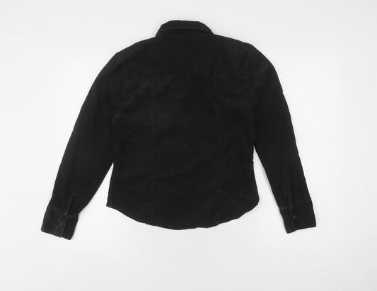 Womens UK Size S TOG24 Black 100% Cotton Button-Up