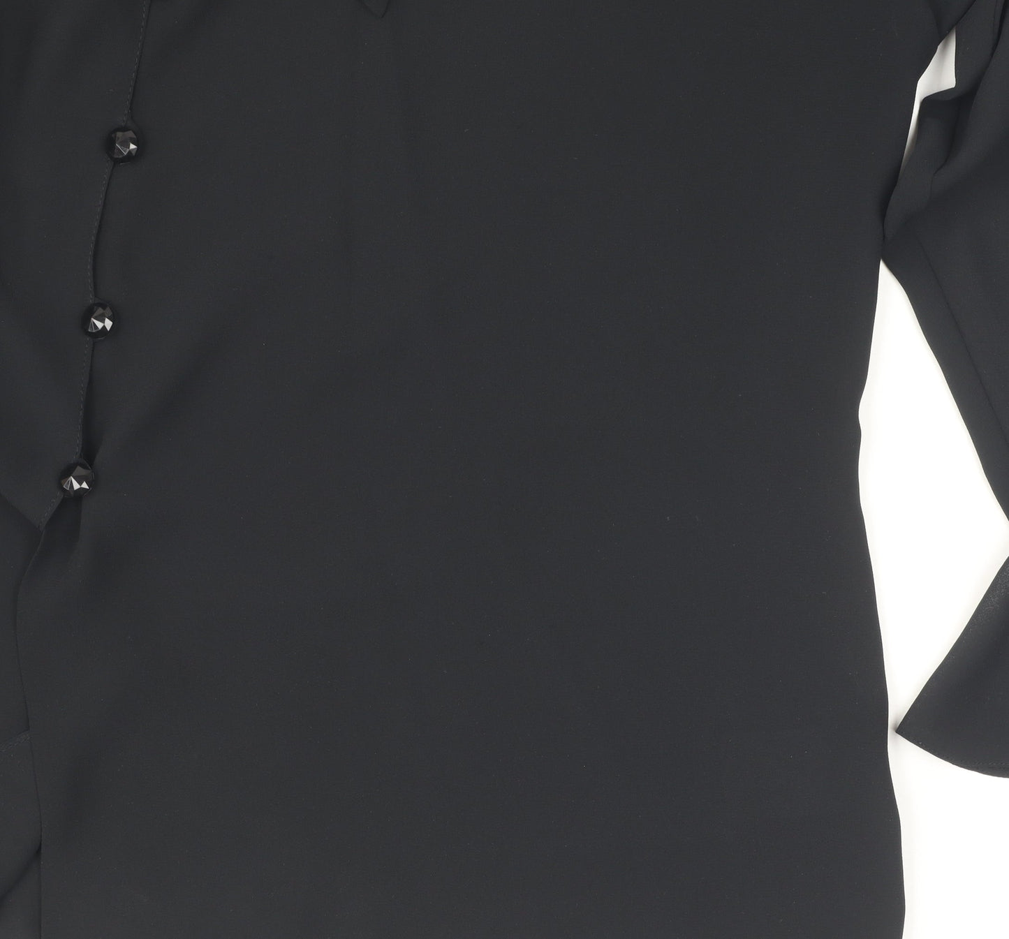 Windsmoor Women's Black Blouse, Size 14, Casual Collared