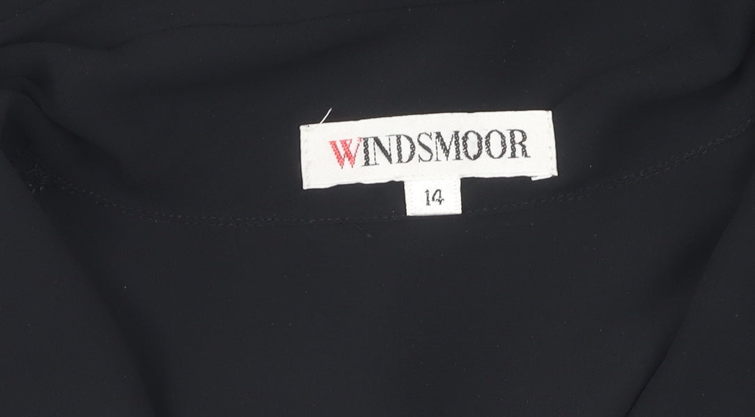Womens UK Size 14 Windsmoor Black Polyester Blouse