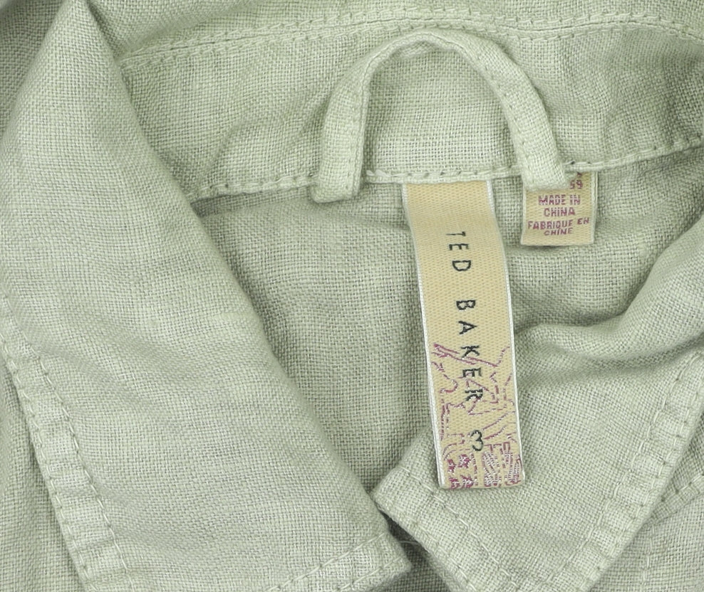 Ted Baker Women's Beige Linen Jacket Size 12