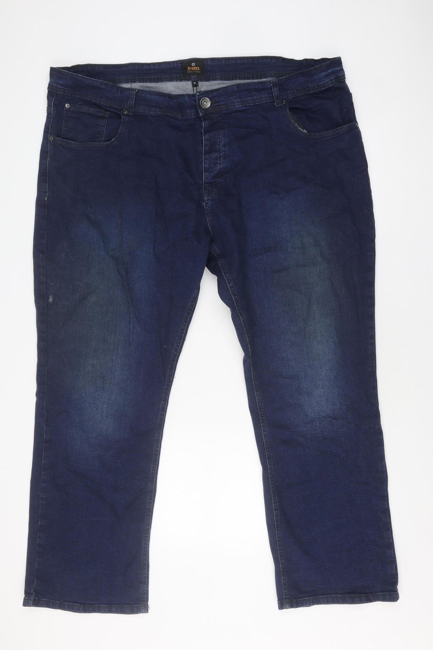 Enzo Men's Blue Straight Leg Jeans, Size 46, Dark Wash