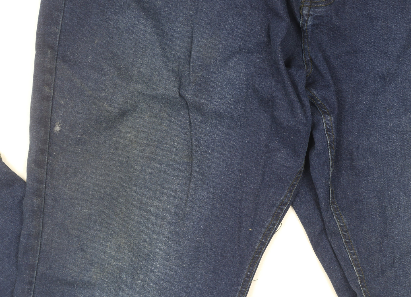 Enzo Men's Blue Straight Leg Jeans, Size 46, Dark Wash