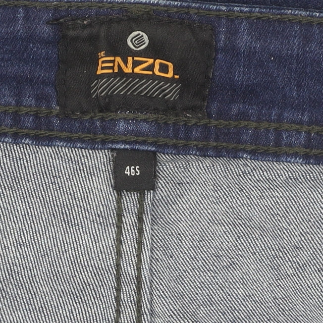 Enzo Men's Blue Straight Leg Jeans, Size 46, Dark Wash