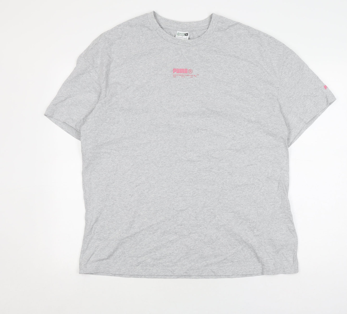 Puma Men's Grey Short Sleeve T-Shirt M