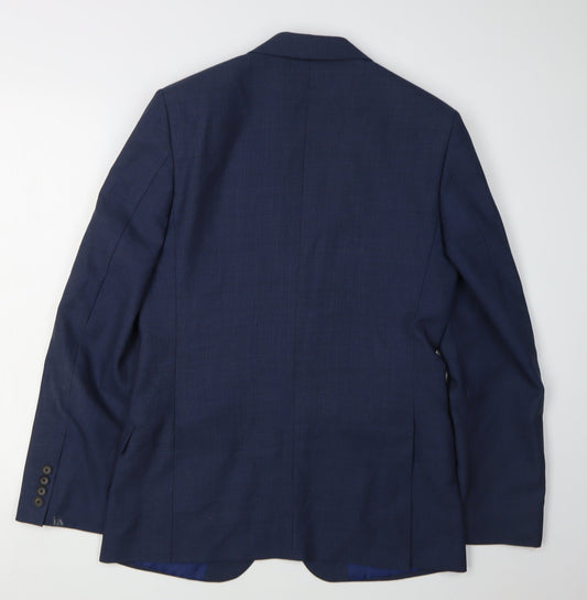 Marks and Spencer Men's Blue Suit Jacket Slim Fit 36R
