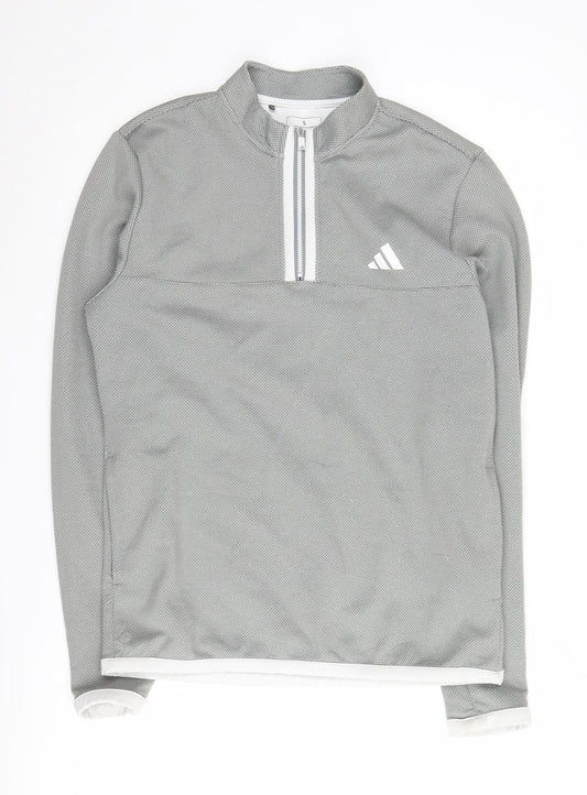Adidas Men's Grey S Quarter Zip Sweatshirt