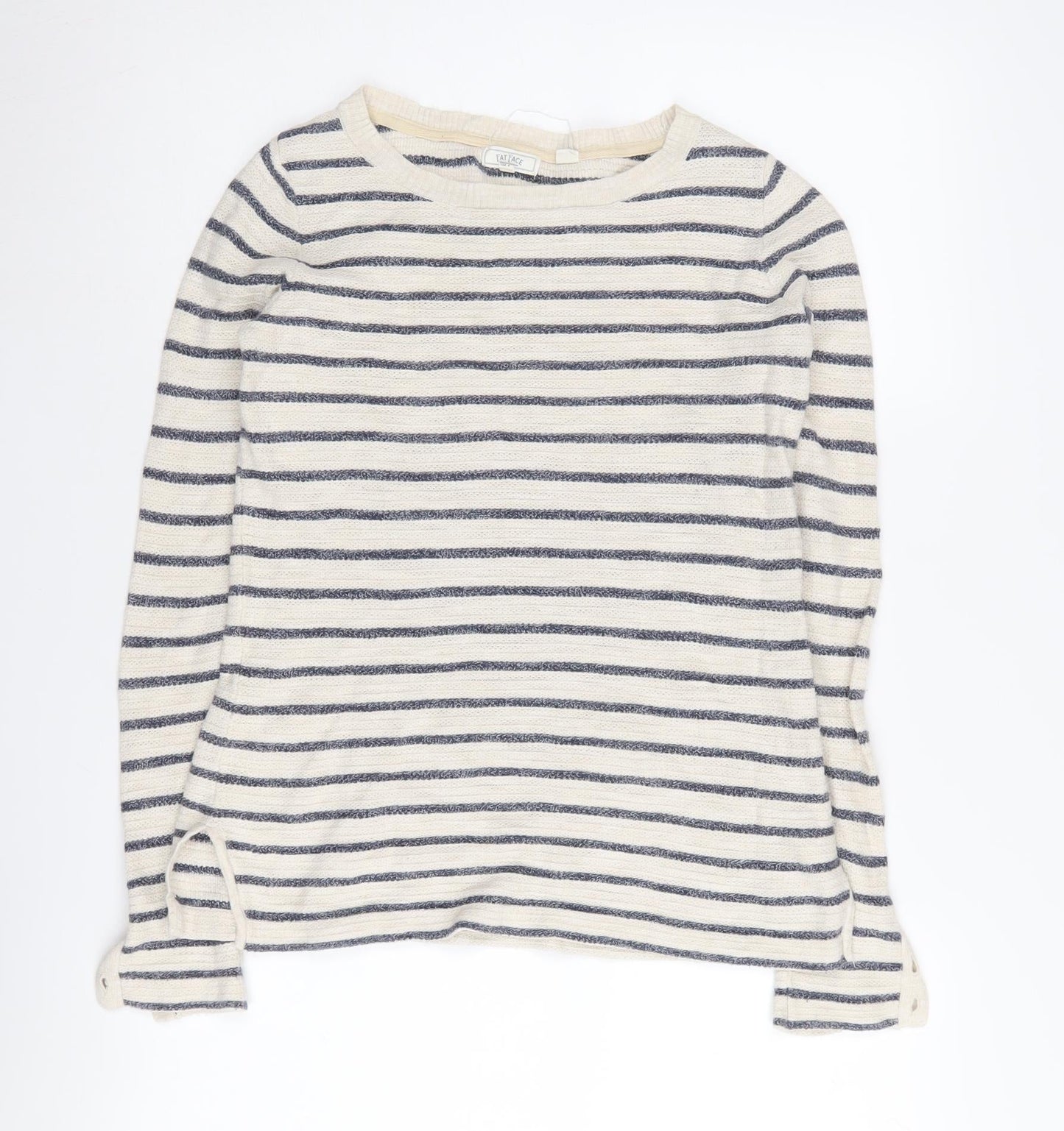 Fat Face Women's Striped Cotton Pullover Jumper Size 8