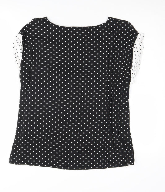 Womens UK Size 12 Laura Ashley Black Viscose Blouse