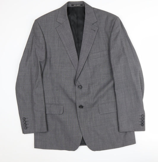 Jeff Banks Men's Grey Wool Blazer 40 Regular
