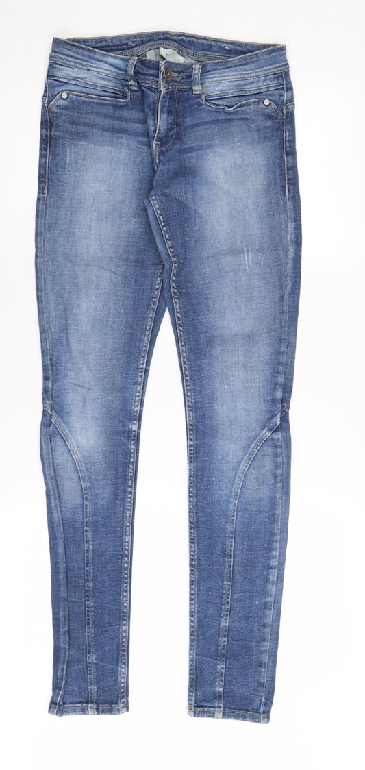 Additional front view of Adidas Women's Blue Skinny Jeans, size 27 Slim, Fit