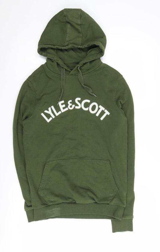 Lyle & Scott Men's Green XS Pullover Hoodie, Cotton, Logo