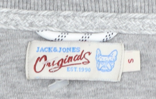 Jack & Jones Men's Grey Crew Neck Logo Sweatshirt S
