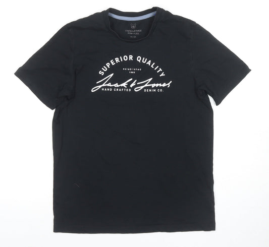 Jack & Jones Boys Black XL Graphic Print T-Shirt