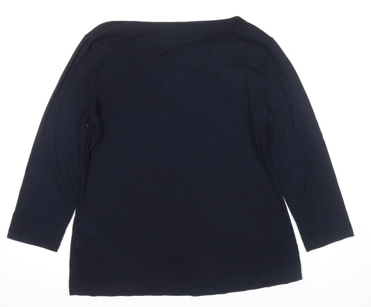 Hobbs Women's Black Collared Jersey T-Shirt, Size M