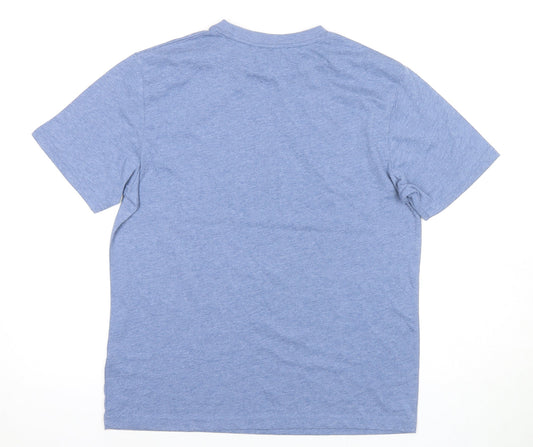 Mens UK Size M Moss Blue Cotton Blend T-Shirt