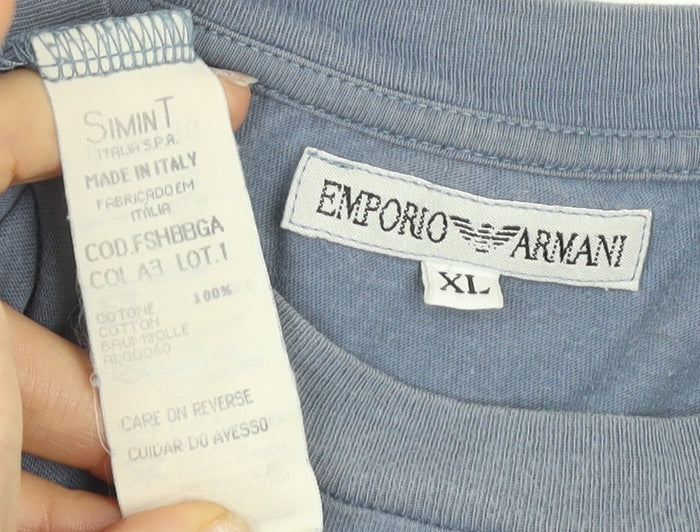 Emporio Armani Men's Blue XL Cotton T-Shirt