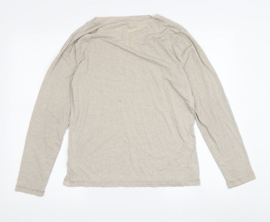 Disney Women's Beige Crew Neck Long Sleeve T-Shirt