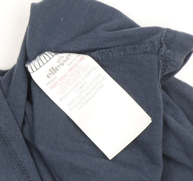 Ellesse Men's Blue T-Shirt, Size S, Crew Neck, Short Sleeve