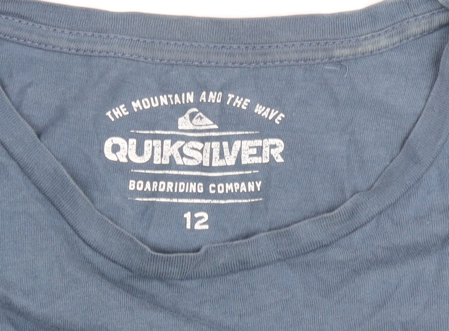 Quiksilver Blue Cotton T-Shirt, Unisex, Size 12, Casual Style