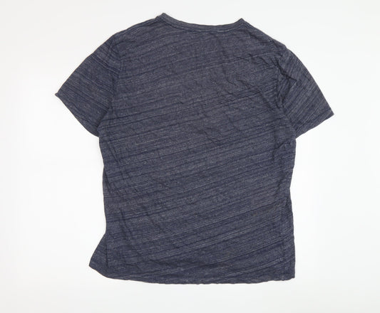 GAP Men's Large Blue Striped Crew Neck T-Shirt