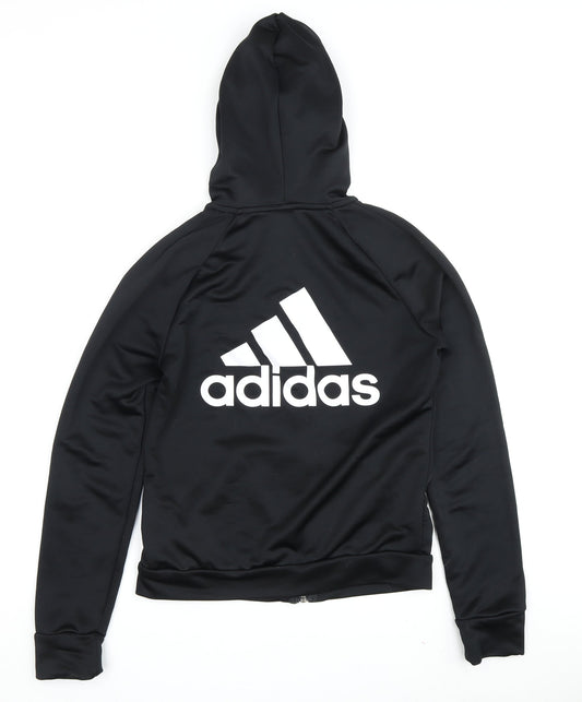 Adidas Boys Black Full Zip Hoodie Size S