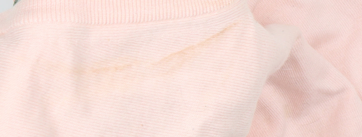 Lacoste Women's Pink V-Neck Pullover Jumper Size 6