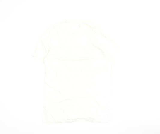 Mens UK Size S White Cotton T-Shirt