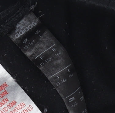 Brand and care label for adidas boys’ black track pants 14 years regular fit