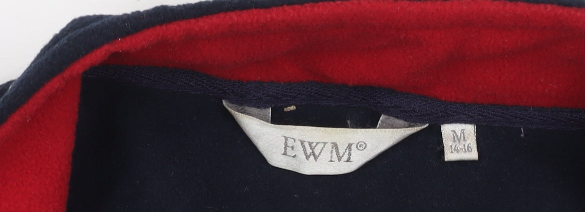 EWM Women's Black Fleece Jacket M Full Zip Casual