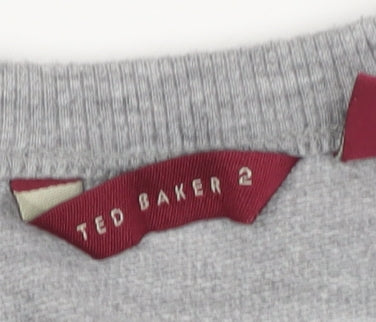 Ted Baker Women's Grey Crew Neck Bow T-Shirt, Size 10