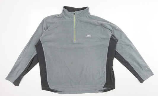 Trespass Men's Grey 1/4 Zip Fleece Sweatshirt, XL, Regular Fit