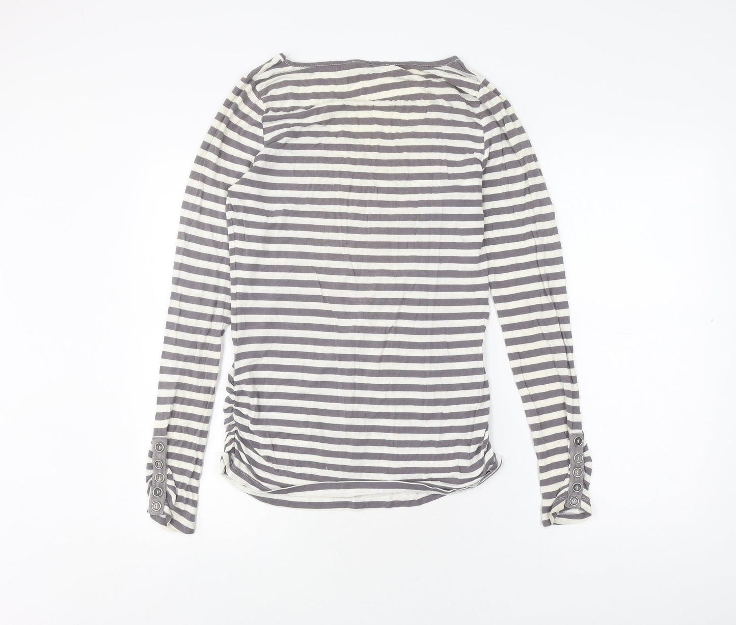 Mint Velvet Women's Grey Striped Long Sleeve T-Shirt