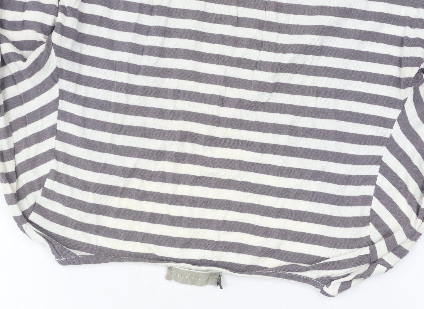 Mint Velvet Women's Grey Striped Long Sleeve T-Shirt