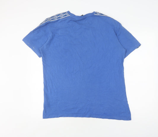 Umbro Men's XL Blue Cotton Short Sleeve T-Shirt
