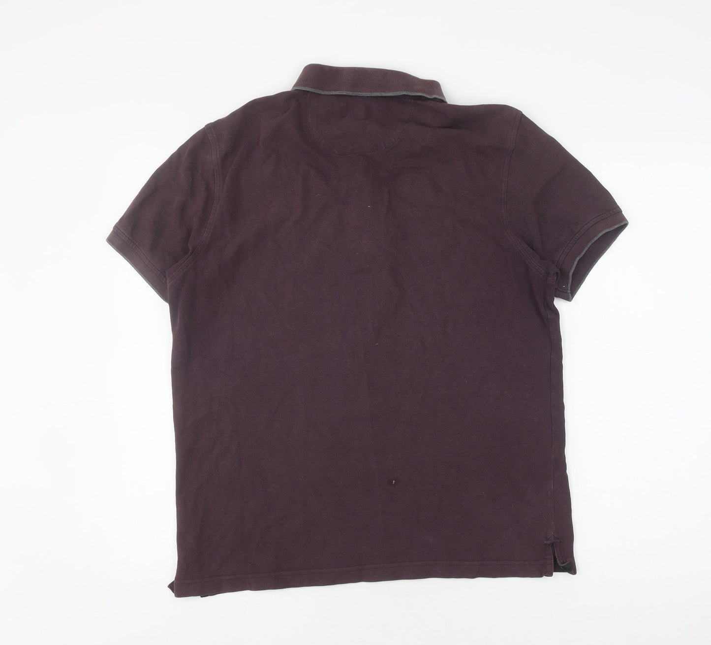 Jeff Banks Men's Purple Cotton Polo Shirt L