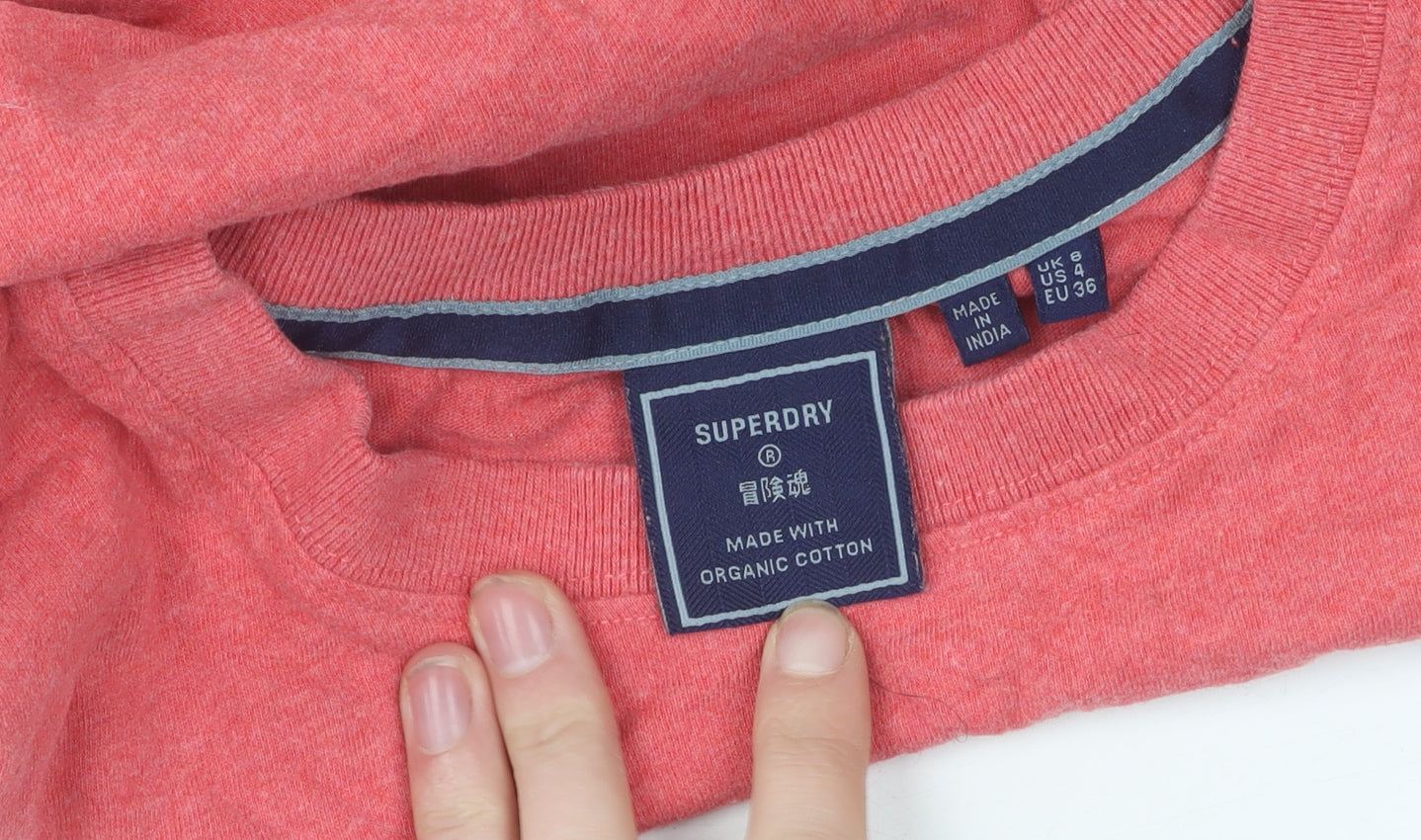 Superdry Women's Red Long Sleeve T-Shirt, Size 4, Casual Style