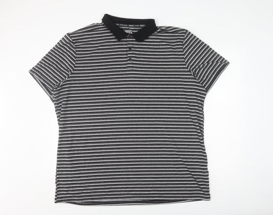 Mountain Warehouse Men's Black XXL Striped Polo