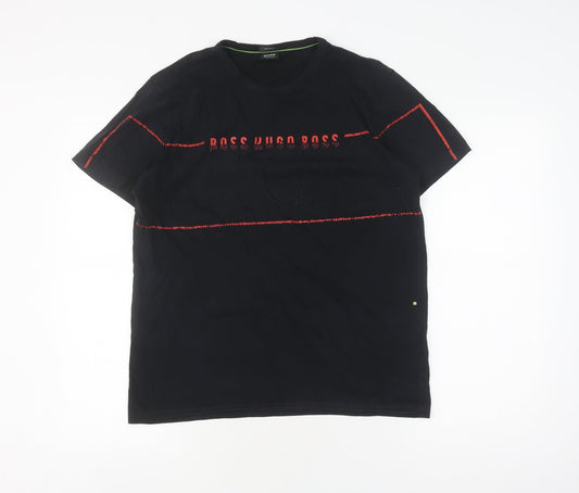Hugo Boss Men's Black Graphic Cotton T-Shirt M