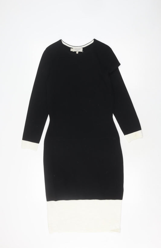 Hobbs Women's Black/White Sheath Dress Size 8