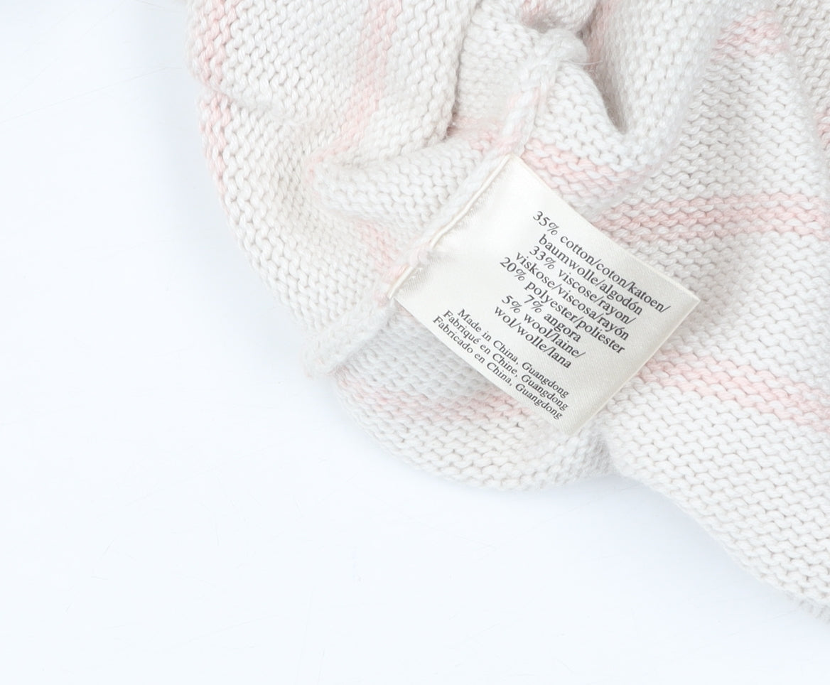 Laura Ashley Women's White Striped Pullover Jumper Size 10