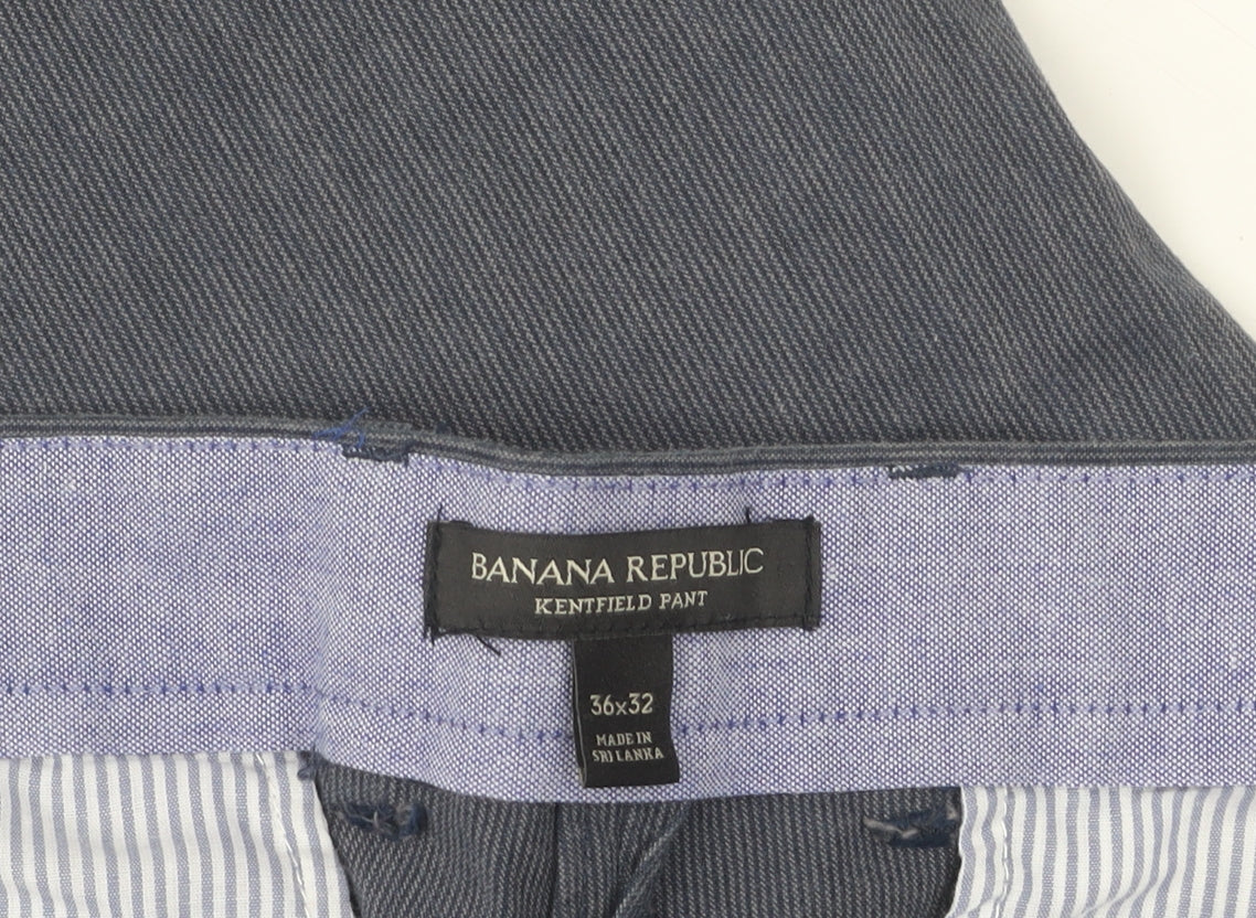 Banana Republic Men's Blue Chino 36 Straight Trousers