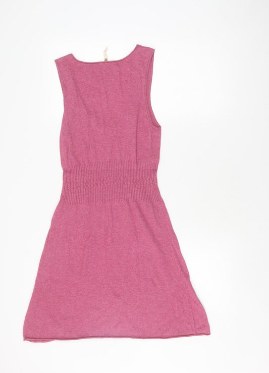 Weird Fish Women's Pink A-Line Knit Dress, Size 12