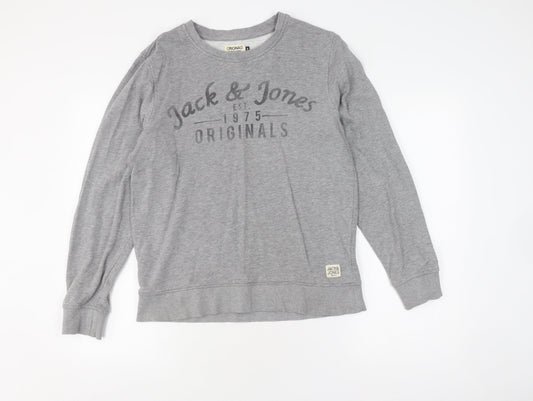 Mens UK M Regular JACK & JONES Grey Pullover Sweatshirt