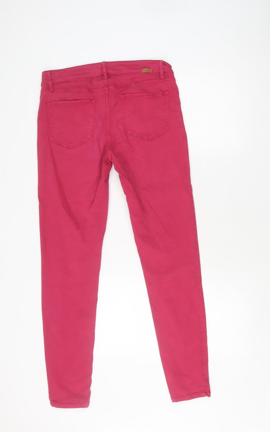 Massimo Dutti Women's Pink Skinny Trousers Size 10