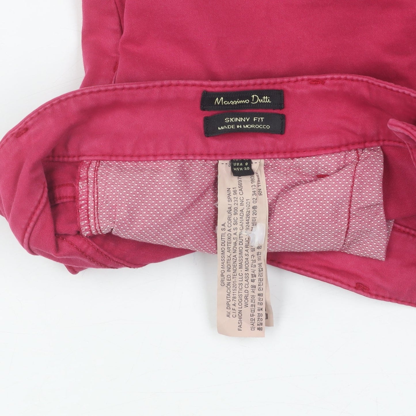 Massimo Dutti Women's Pink Skinny Trousers Size 10