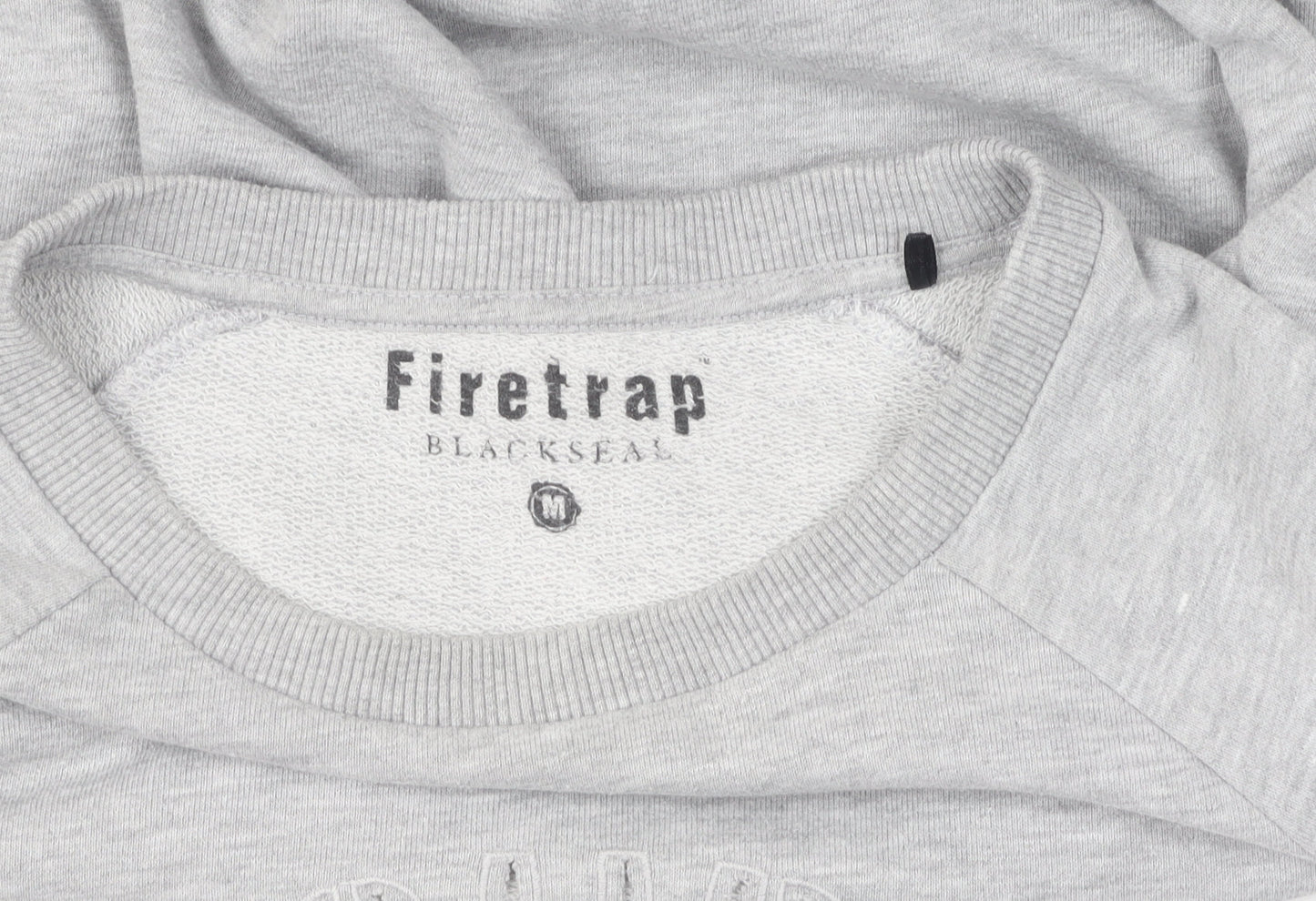 Firetrap Blackseal Grey Pullover Sweatshirt M Unisex